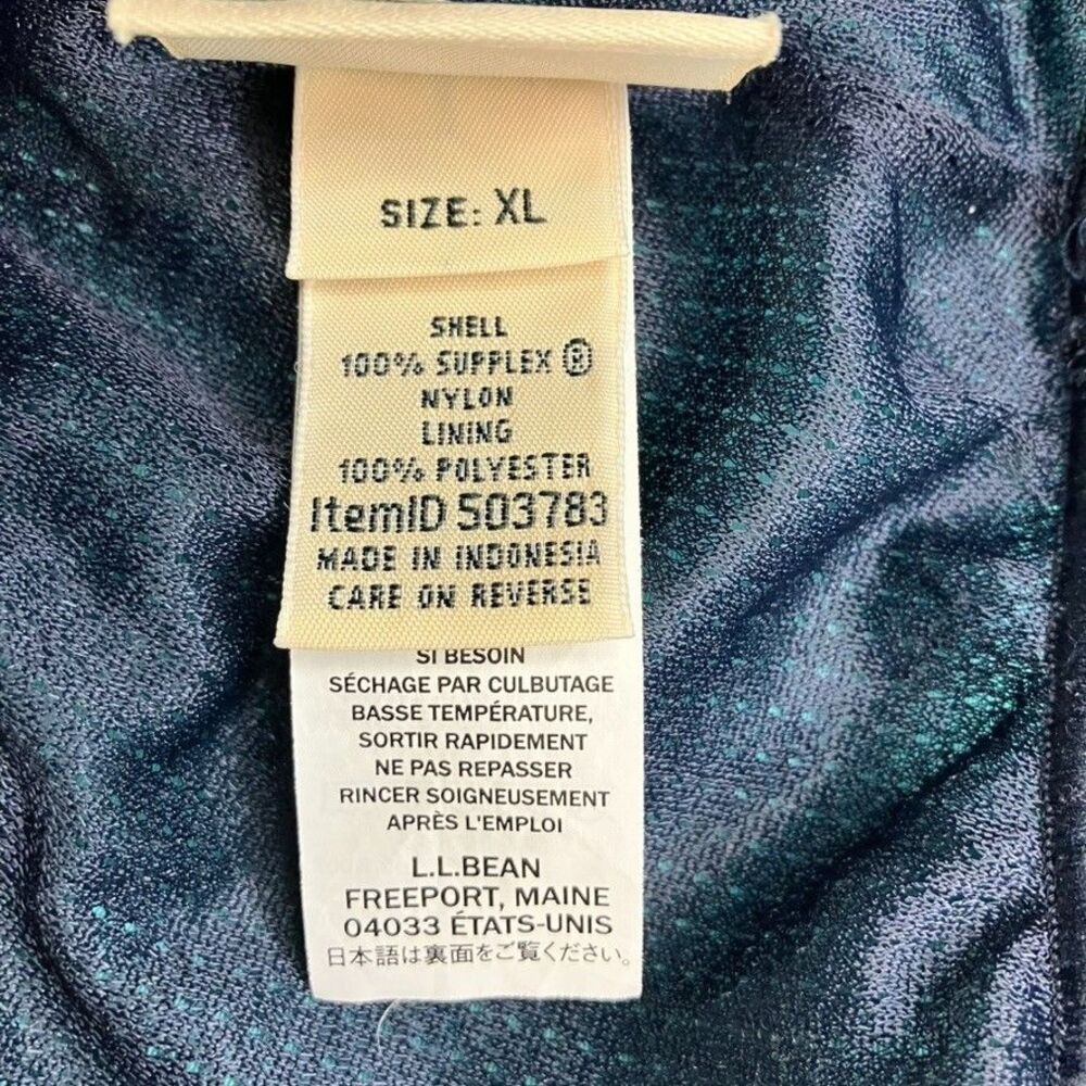 L.L.Bean Supplex Sport Shorts Mens Teal Blue Swim Trunks Elastic Waist Size XL - Picture 5 of 11